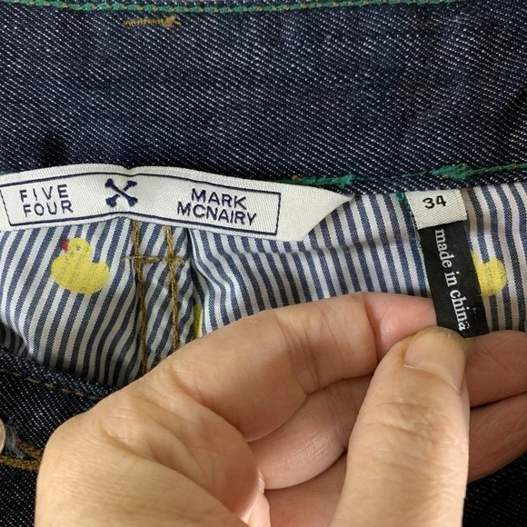 Five Four x Mark McNairy Mens Designer Jeans 34 Dark Straight Leg Streetwear - Picture 10 of 14